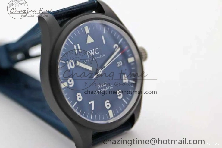 MIROTIME 1230 BestValue Mark XVIII IW328101 Black Ceramic M+F 1:1 Best Edition Blue Dial on Blue Nylon Strap A 7058